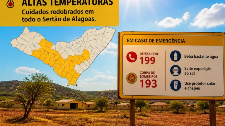 Inmet avisa 35 municípios de Alagoas sobre período de baixa umidade; orientações e contatos