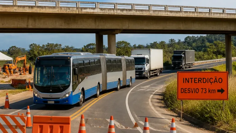 Interdição de viaduto na BR-259 altera rotas e amplia tempo de viagem no Noroeste do ES