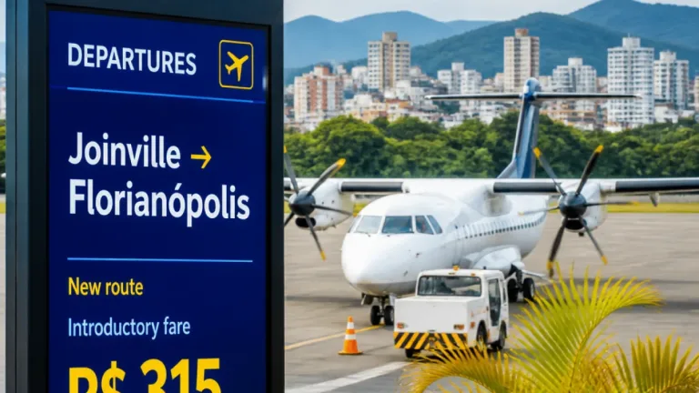 Joinville deve ganhar voo direto para Florianópolis com tarifa estimada em R$ 315