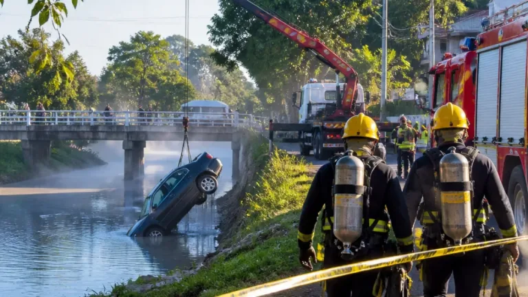 Joinville: homem de 42 anos morre após carro cair em rio no Jardim Paraíso