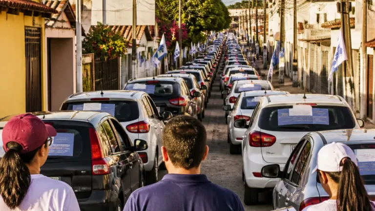 Largada da campanha de Styvenson em Natal reúne adesivaço com quase 200 carros