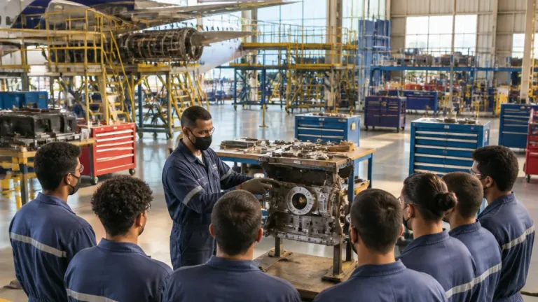 LATAM abre 40 vagas em Guarulhos para curso de mecânica aeronáutica com bolsas