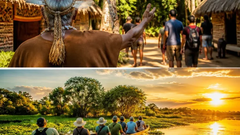 Leonardo DiCaprio visita cacique Raoni em Metuktire e passa pelo Pantanal em Mato Grosso