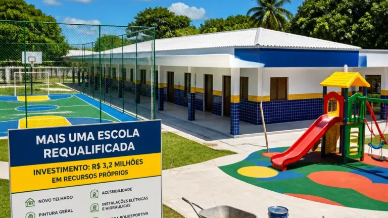 Macapá recebe escola requalificada no bairro do Trem com entrega prevista para segunda-feira