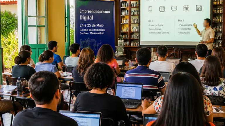 Manaus oferece 80 vagas em curso gratuito de Empreendedorismo Digital na Galeria dos Remédios