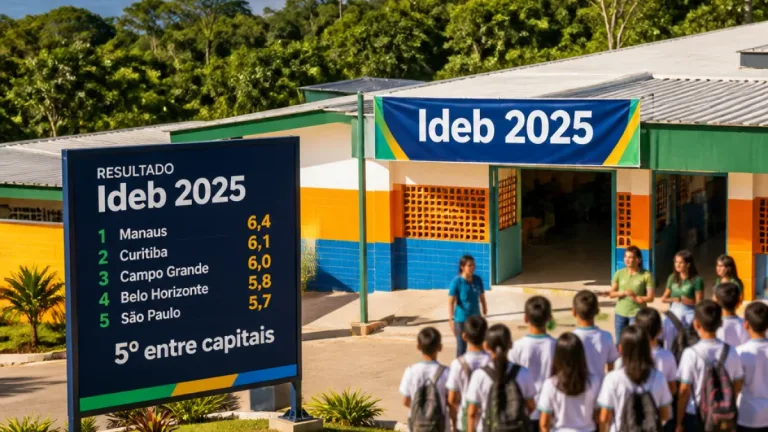 Manaus registra avanços no Ideb 2025 e fica entre as melhores capitais do país