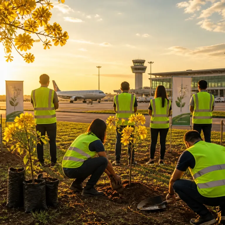 Aeroportos do Acre encerram Semana do Meio Ambiente com plantio de ipês-amarelos