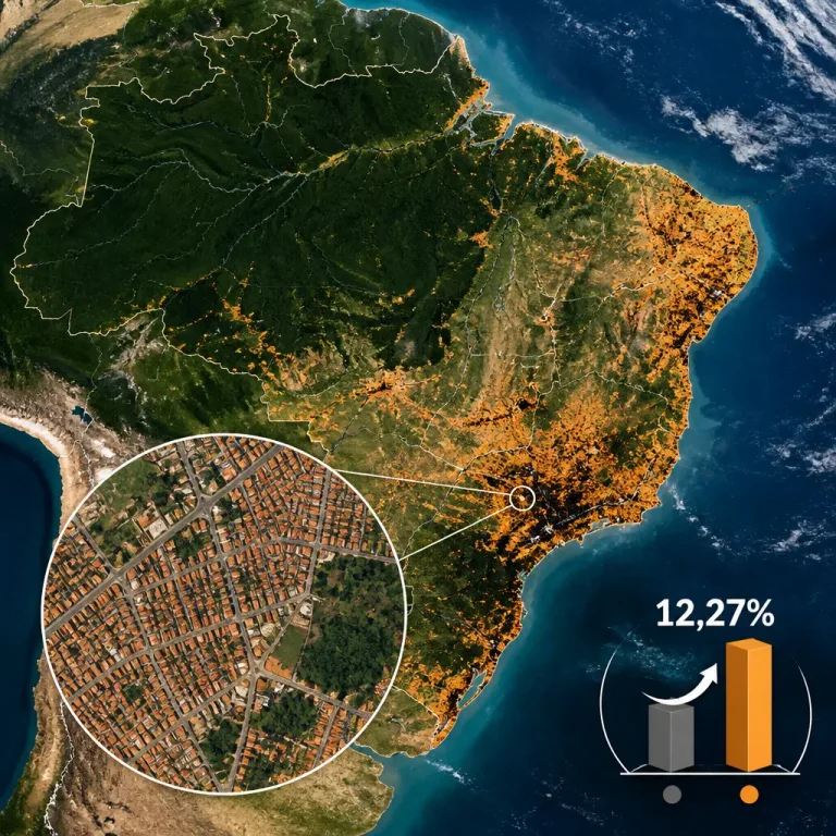 Área urbanizada do Brasil cresceu 12,27% entre 2019 e 2022, aponta IBGE