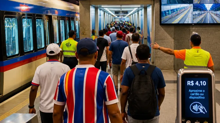 Metrô de Salvador reforça esquema para jogo Bahia x Internacional na Fonte Nova