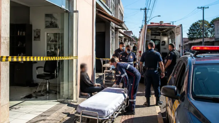Mulher é baleada dentro de salão em Curitiba; suspeito tentou tirar a própria vida