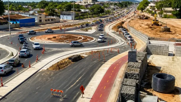 Obras na Santos Dumont chegam a 60% e alteram circulação em pontos de Joinville
