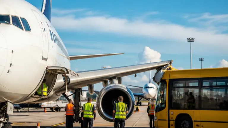 Ônibus da GRU atinge asa de avião durante embarque em Guarulhos