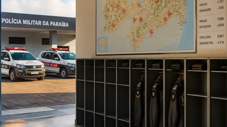 Paraíba registra déficit expressivo de policiais militares e uma das menores taxas por habitante do país