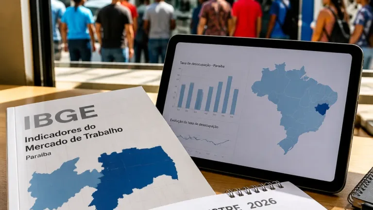 Paraíba registra taxa de desemprego de 5,4% no 2º trimestre, alinhada à média nacional