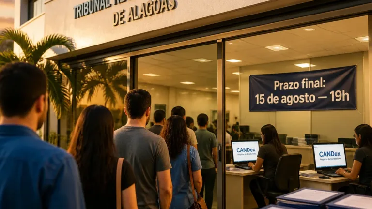 Partidos têm até às 19h de sábado para registrar candidaturas das Eleições 2026 em Alagoas