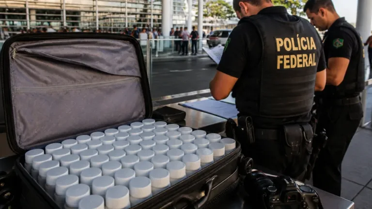 PF prende passageiro no Galeão com 52 frascos da chamada 'droga do amor'