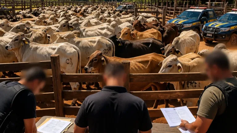 Polícia Civil apreende 120 cabeças de gado em fazenda usada para ocultação em Dom Aquino