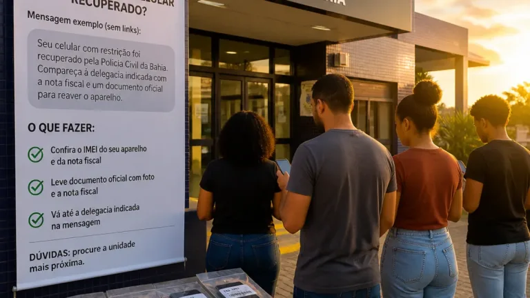 Polícia Civil da Bahia orienta população sobre mensagens para recuperar celulares apreendidos