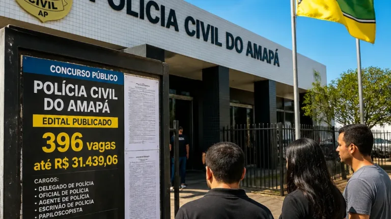 Polícia Civil do Amapá abre concurso com 396 vagas em cadastro de reserva e salários de até R$ 31,4 mil
