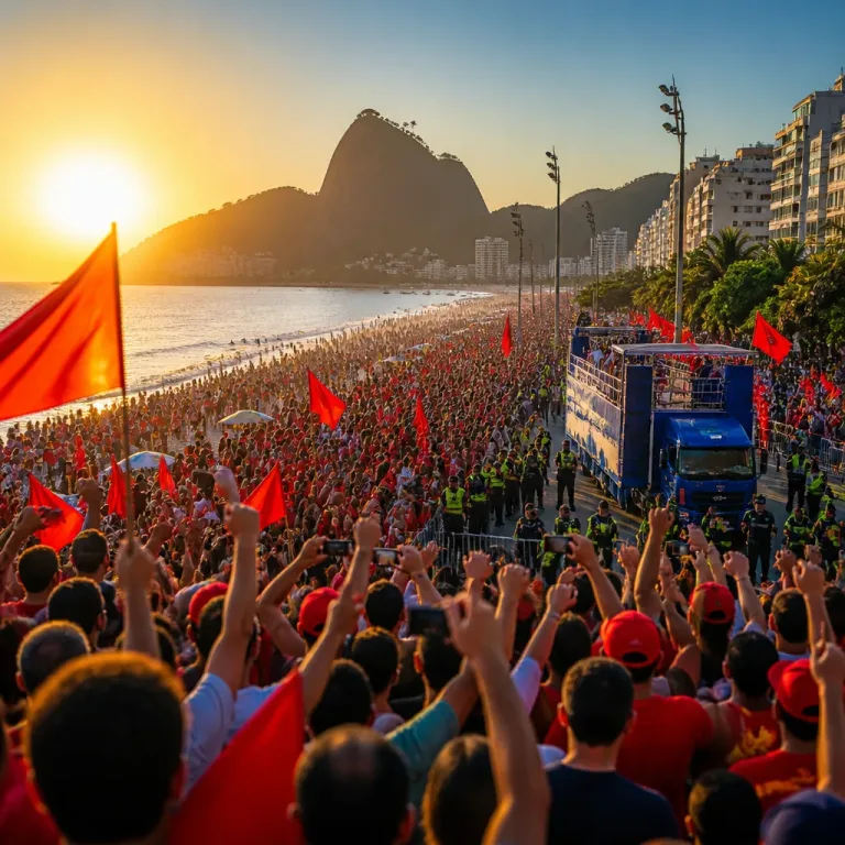 Flávio Bolsonaro lança campanha em Copacabana e promete guerra às facções e indicações ao STF