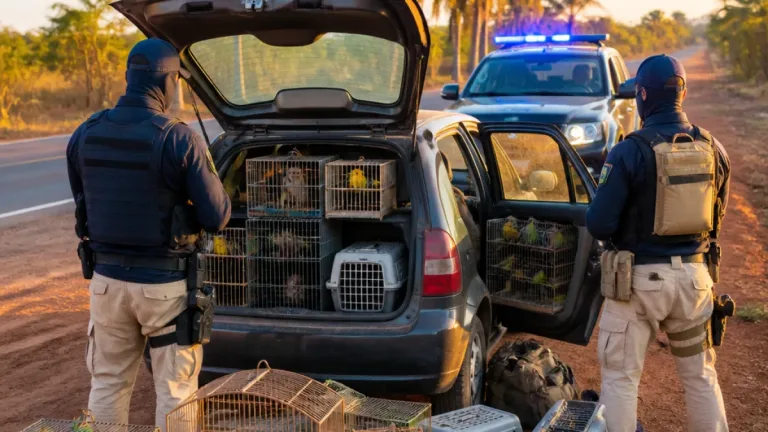 PRF encontra 412 animais silvestres em carro abandonado na zona rural de Palmeiras do Tocantins