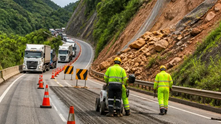 Problemas no asfalto e interdições em serra estadual complicam tráfego e logística na região