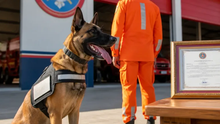 Rambo, cão do Corpo de Bombeiros da Bahia, é certificado para buscas por pessoas vivas