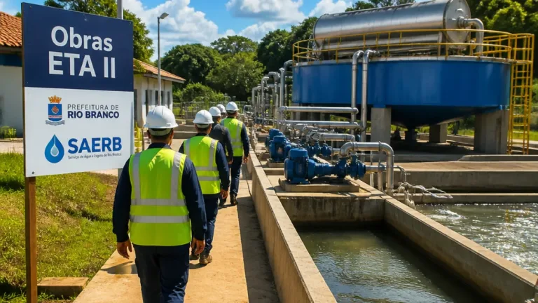 Rio Branco acompanha obras que ampliam tratamento e oferta de água na ETA II