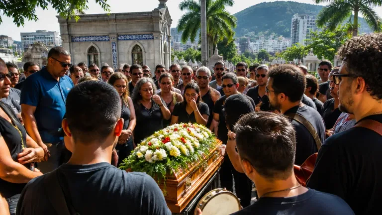 Rio de Janeiro: Dudu Nobre comanda roda de samba no velório da mãe em Botafogo