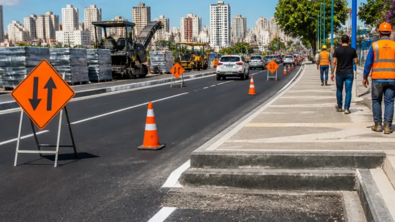Santo André libera sentido Centro na Avenida Santos Dumont após etapa de alteamento