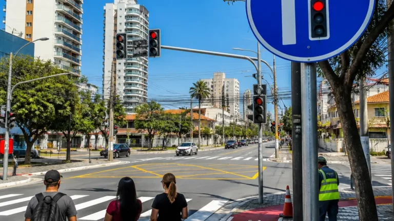 Santo André reforça sinalização na implantação da Direita Livre na Vila Pires
