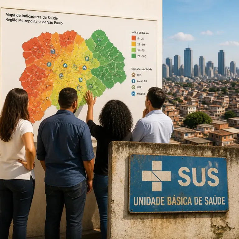 Mapa da Desigualdade 2025 revela diferenças de até 70 pontos em saúde na Grande São Paulo