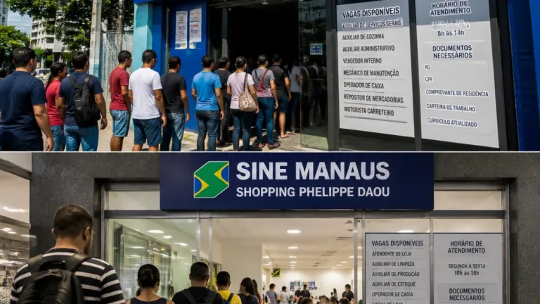 Sine oferece 594 vagas em Manaus; atendimento é em dois postos e há oportunidades sem experiência