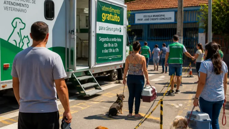 Sorocaba recebe consultório veterinário móvel no bairro Lopes de Oliveira até dia 21