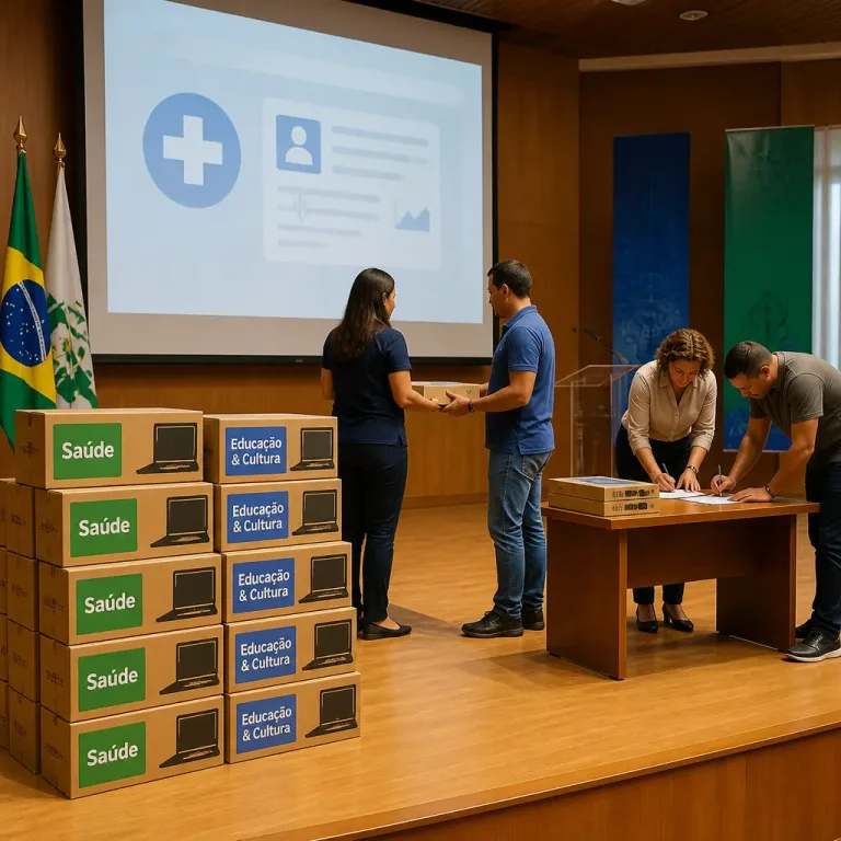 Assú entrega 20 notebooks para projetos de ciência e implanta prontuário eletrônico na rede de saúde
