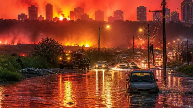 Temporal em Porto Velho provoca céu vermelho e transtornos; fogo em pastagem agravou fenômeno
