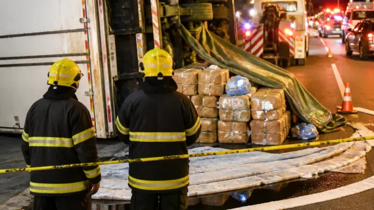Tombamento de caminhão com 28 toneladas de papelão interrompe trânsito na Zona Norte de Juiz de Fora
