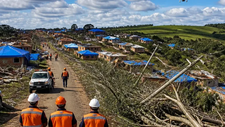 Tornado atinge área rural de Piraí do Sul e deixa 20 casas danificadas; não há feridos