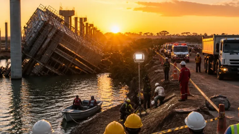 Trabalhador morre em desabamento na obra da Ponte do Futuro em Cabedelo