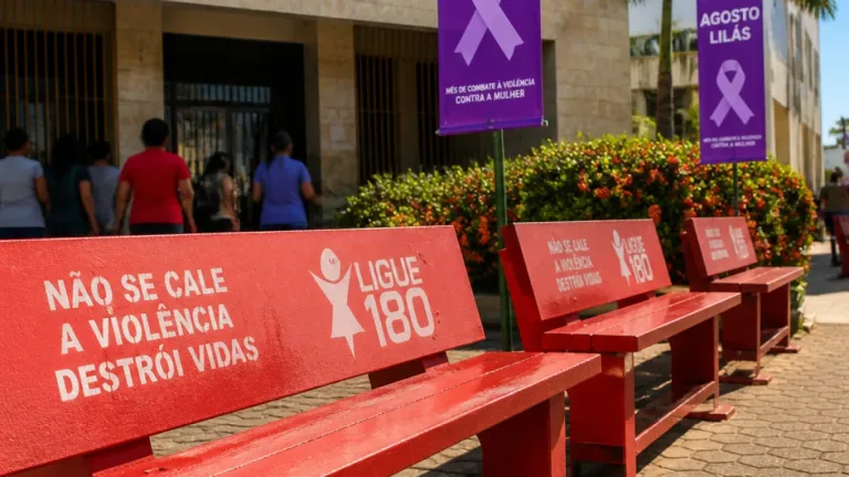 Tribunal instala bancos vermelhos em Icoaraci e Ananindeua como marco contra feminicídio