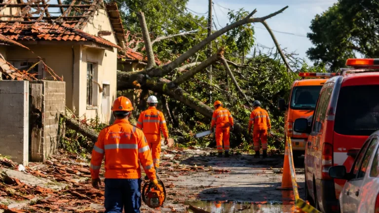 Vendaval em Rio Branco destelha imóveis e interdita via no Belo Jardim 1