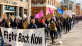 Airdrie residents march to MLA office in Fight Back Now rally ahead of referendum