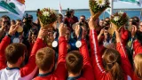 Team P.E.I. celebrates what appears to be a record 33 medals at Special Olympics