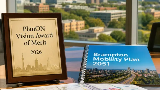 Brampton's Mobility Plan wins provincial award as city frames transport for 2051