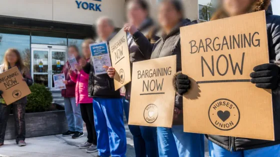 CUPE information picket held outside Extendicare York in Sudbury over stalled talks