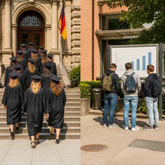 Statistics show young women outperform men across German schools and universities