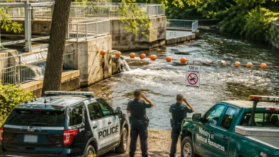 Police and conservation officers patrol Bowmanville Valley to curb salmon poaching