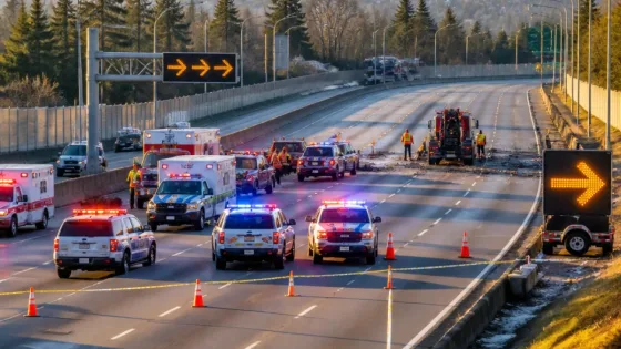 Serious crash on Highway 1 leaves one in critical condition, closes westbound lanes in Burnaby