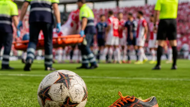 Ajax defender hospitalised after high challenge in match that sparked mass brawl