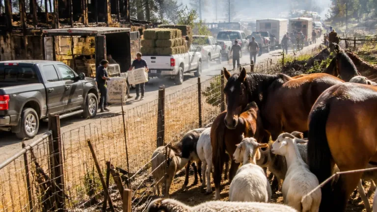 Bald Range wildfire uproots tens of thousands of animals as farms, sanctuaries scramble